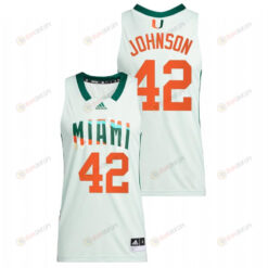 Reggie Johnson 42 Miami Hurricanes Honoring Black Excellence Basketball Men Jersey - White