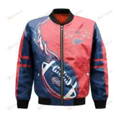 Regina Pats Bomber Jacket 3D Printed Flame Ball Pattern