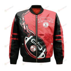 Regina Red Sox Bomber Jacket 3D Printed Flame Ball Pattern