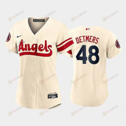 Reid Detmers 48 Los Angeles Angels Reid Detmers 2022-23 City Connect Cream Women's Jersey