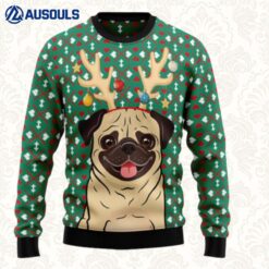 Reindeer Pug Christmas Ugly Sweaters For Men Women Unisex