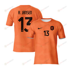 Renate Jansen 13 Netherlands 2023 Youth Home Jersey - Orange - All Over Printed Jersey