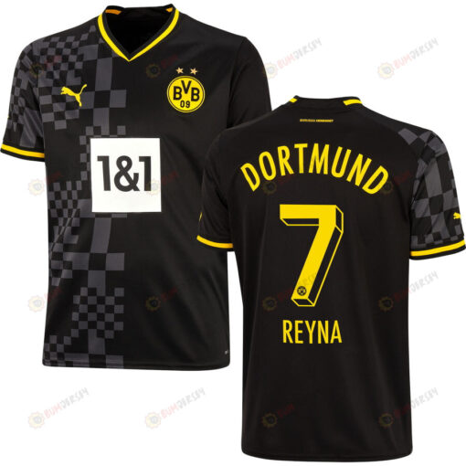 Reyna 7 Borussia Dortmund Men 2022/23 Away Jersey - Black