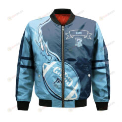 Rhode Island Rams Bomber Jacket 3D Printed Flame Ball Pattern