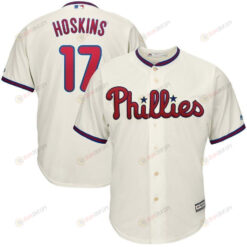 Rhys Hoskins Philadelphia Phillies Alternate Official Cool Base Player Jersey - Cream