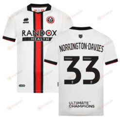 Rhys Norrington-Davies 33 Sheffield United 2022-23 Away Jersey - White