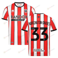 Rhys Norrington-Davies 33 Sheffield United 2022-23 Home Jersey - Red/White Stripes