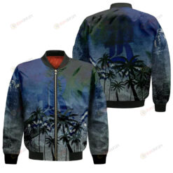 Rice Owls Bomber Jacket 3D Printed Coconut Tree Tropical Grunge