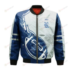 Rice Owls Bomber Jacket 3D Printed Flame Ball Pattern