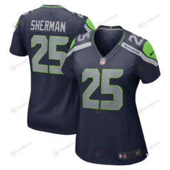 Richard Sherman 25 Seattle Seahawks Women's Retired Game Jersey - College Navy