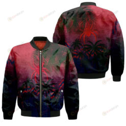 Richmond Spiders Bomber Jacket 3D Printed Coconut Tree Tropical Grunge