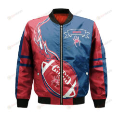 Richmond Spiders Bomber Jacket 3D Printed Flame Ball Pattern