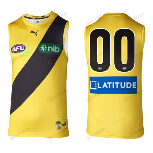 Richmond Tigers 2023 Away Custom Men Guernsey Jersey - Yellow