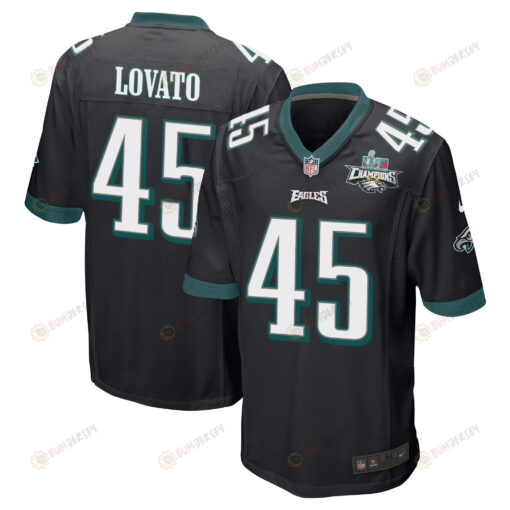 Rick Lovato 45 Philadelphia Eagles Super Bowl LVII Champions 2 Stars Men's Jersey - Black