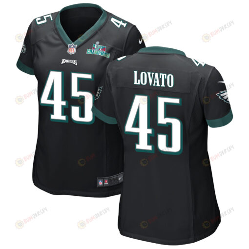 Rick Lovato 45 Philadelphia Eagles Super Bowl LVII Champions WoMen's Jersey - Black