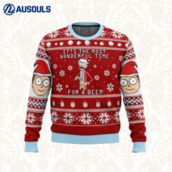 Rick and Morty Time for a Beer Ugly Sweaters For Men Women Unisex