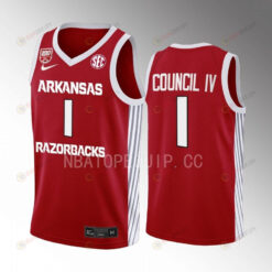 Ricky Council IV 1 Arkansas Razorbacks 100 Season Uniform Jersey 2022-23 College Basketball Red