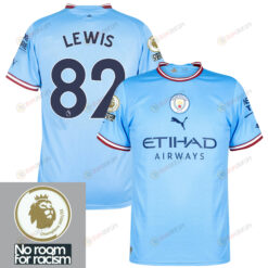 Rico Lewis 82 Manchester City 2022-2023 Home Men Jersey - Sky Blue