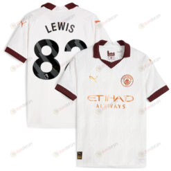 Rico Lewis 82 Manchester City 2023/24 Away YOUTH Jersey - White