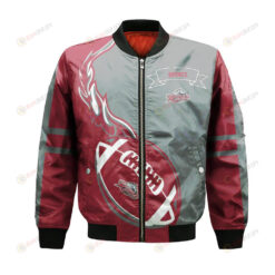 Rider Broncs Bomber Jacket 3D Printed Flame Ball Pattern