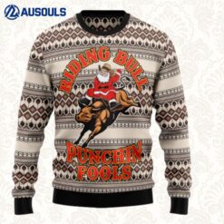 Riding Bulls Punchin Fools Ugly Sweaters For Men Women Unisex