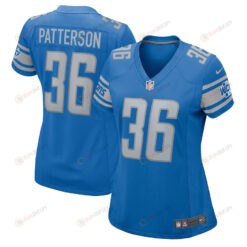 Riley Patterson 36 Detroit Lions Women's Team Game Jersey - Blue