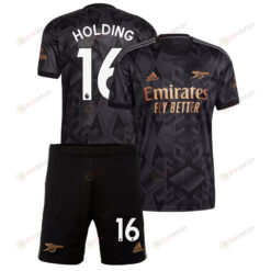 Rob Holding 16 Arsenal Away Kit 2022 - 2023 Men Jersey - Black