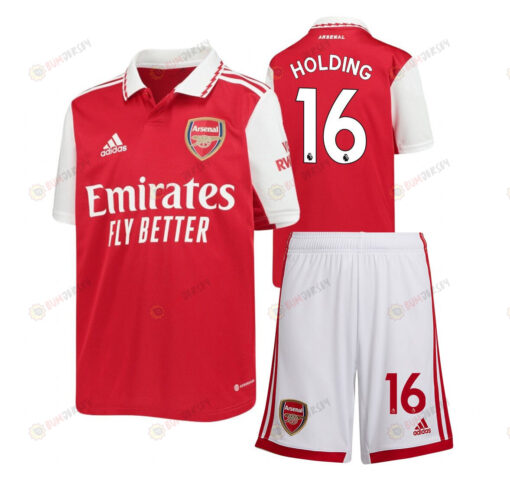 Rob Holding 16 Arsenal Home Kit 2022-23 Youth Jersey - Red