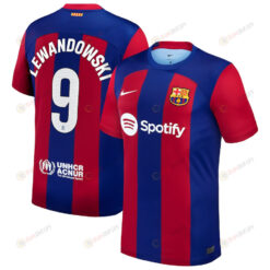 Robert Lewandowski 9 Barcelona 2023/24 Home Stadium Player Men Jersey - Royal