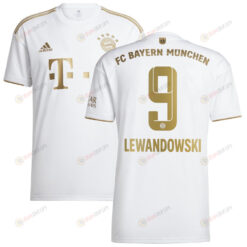 Robert Lewandowski 9 Bayern Munich 2022/23 Away Player Jersey - White