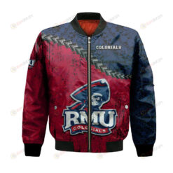 Robert Morris Colonials Bomber Jacket 3D Printed Grunge Polynesian Tattoo