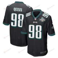 Robert Quinn 98 Philadelphia Eagles Super Bowl LVII Champions 2 Stars Men's Jersey - Black