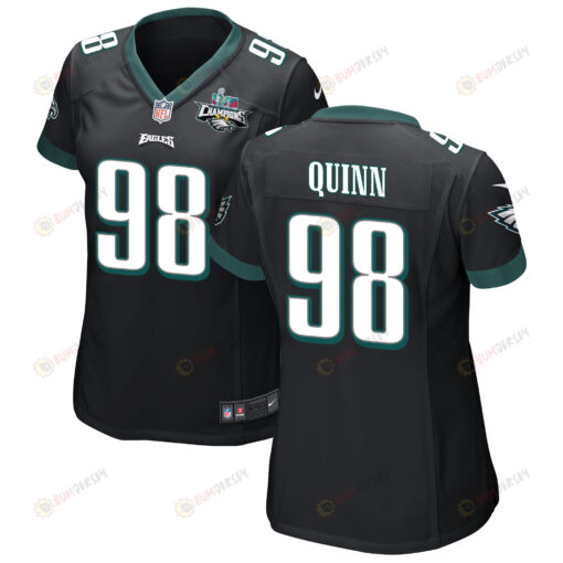 Robert Quinn 98 Philadelphia Eagles Super Bowl LVII Champions 2 Stars WoMen's Jersey - Black