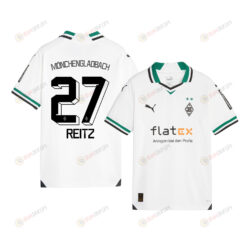 Rocco Reitz 27 Borussia M?nchengladbach 2023-24 Home YOUTH Jersey - White