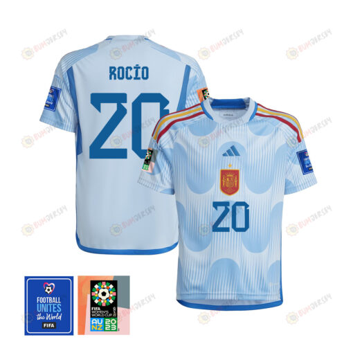 Roc?o G?lvez 20 Spain 1 Star FIFA Patch Women's National Team 2023-24 World Cup Away Jersey