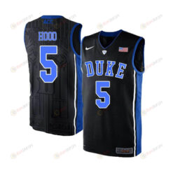 Rodney Hood 5 Duke Blue Devils Elite Basketball Men Jersey - Black Blue