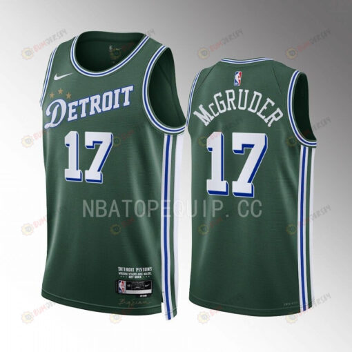 Rodney Mcgruder 17 2022-23 Detroit Pistons Green City Edition Jersey Swingman