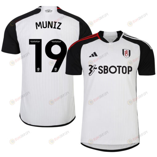 Rodrigo Muniz 19 Fulham FC 2023-24 EFL Home Men Jersey - White