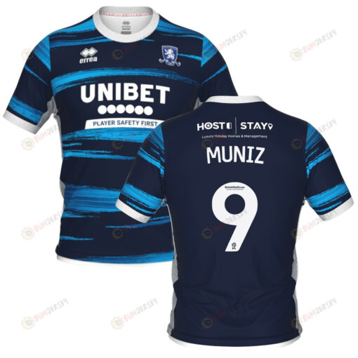 Rodrigo Muniz 9 Middlesbrough 2022-23 Away Jersey - Navy/Blue