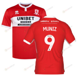 Rodrigo Muniz 9 Middlesbrough 2022-23 Home Jersey - Red/White