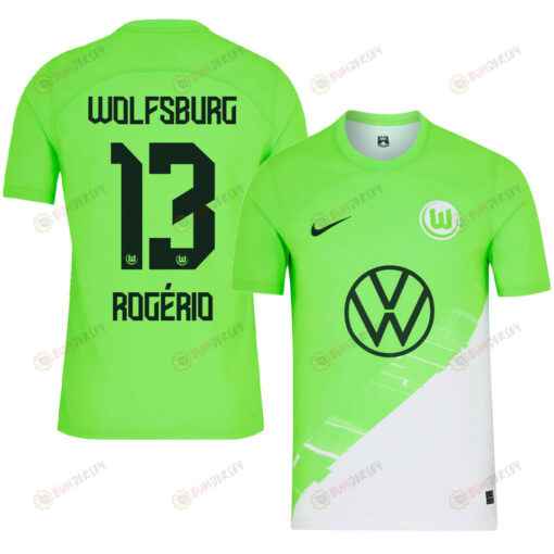 Rog?rio 13 VfL Wolfsburg 2023-24 Home Men Jersey - Green