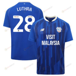 Rohan Luthra 28 Cardiff City FC 2023-24 Home Men Jersey - Blue