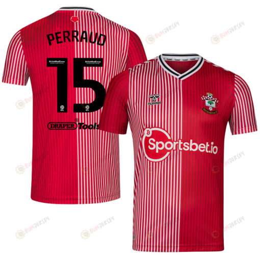 Romain Perraud 15 Southampton FC 2023/24 Home Men Jersey - Red