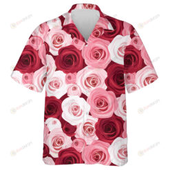 Romantic Red And Pale Pink Roses Gift For Woman Design Hawaiian Shirt