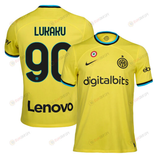 Romelu Lukaku 90 Inter Milan 2022/23 Third Men Jersey - Yellow