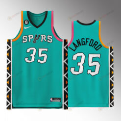 Romeo Langford 35 2022-23 San Antonio Spurs City Edition Jersey Teal