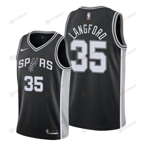 Romeo Langford 35 San Antonio Spurs Icon Edition Black Jersey 2022 Trade - Men Jersey