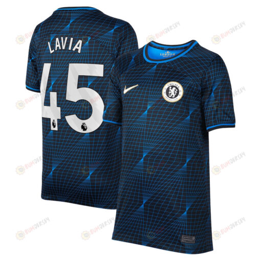 Rom?o Lavia 45 Chelsea 2023/24 Away YOUTH Jersey - Navy