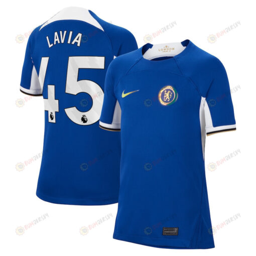 Rom?o Lavia 45 Chelsea 2023/24 Home YOUTH Jersey - Blue