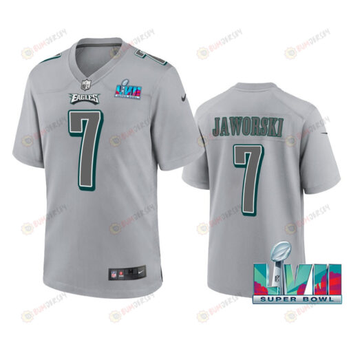 Ron Jaworski 7 Philadelphia Eagles Super Bowl LVII Patch Atmosphere Fashion Game Jersey - Gray